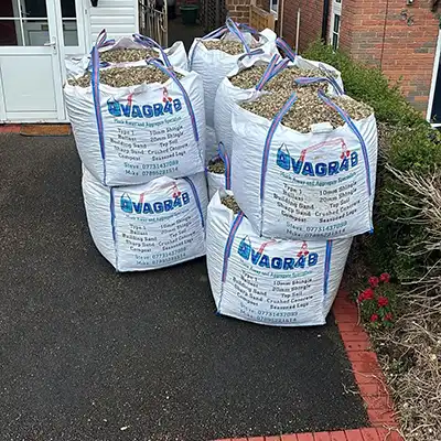 white bags of soil